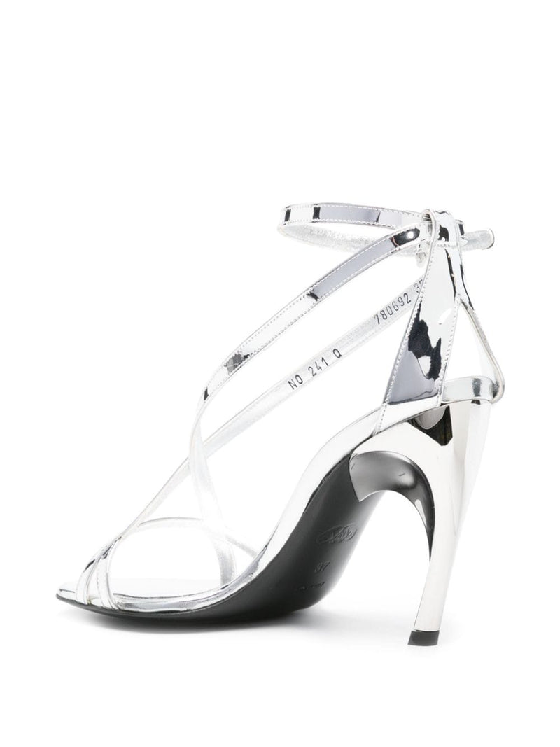 Alexander McQueen Twisted Armadillo 95mm patent sandal... | Urbalenti™ NYC