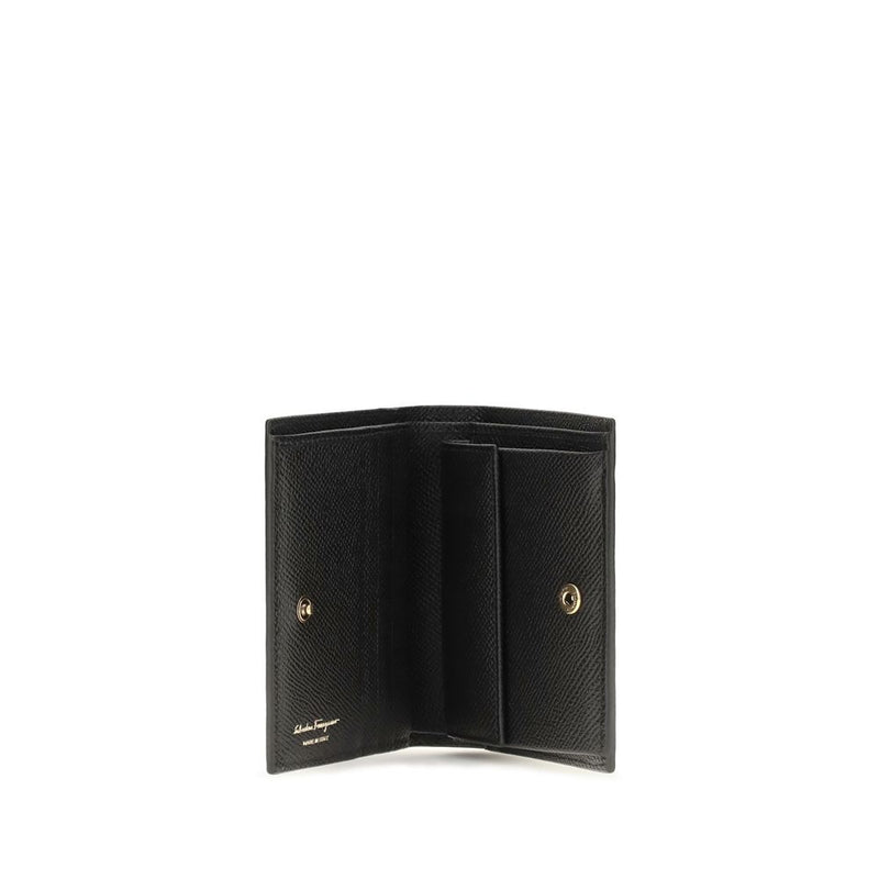 Ferragamo Black Calf Leather Bos Taurus Wallet