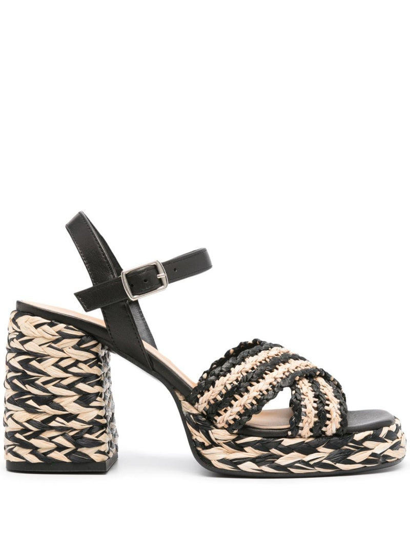Castañer Vicen Raffia Heel Sandals | Urbalenti™ NYC