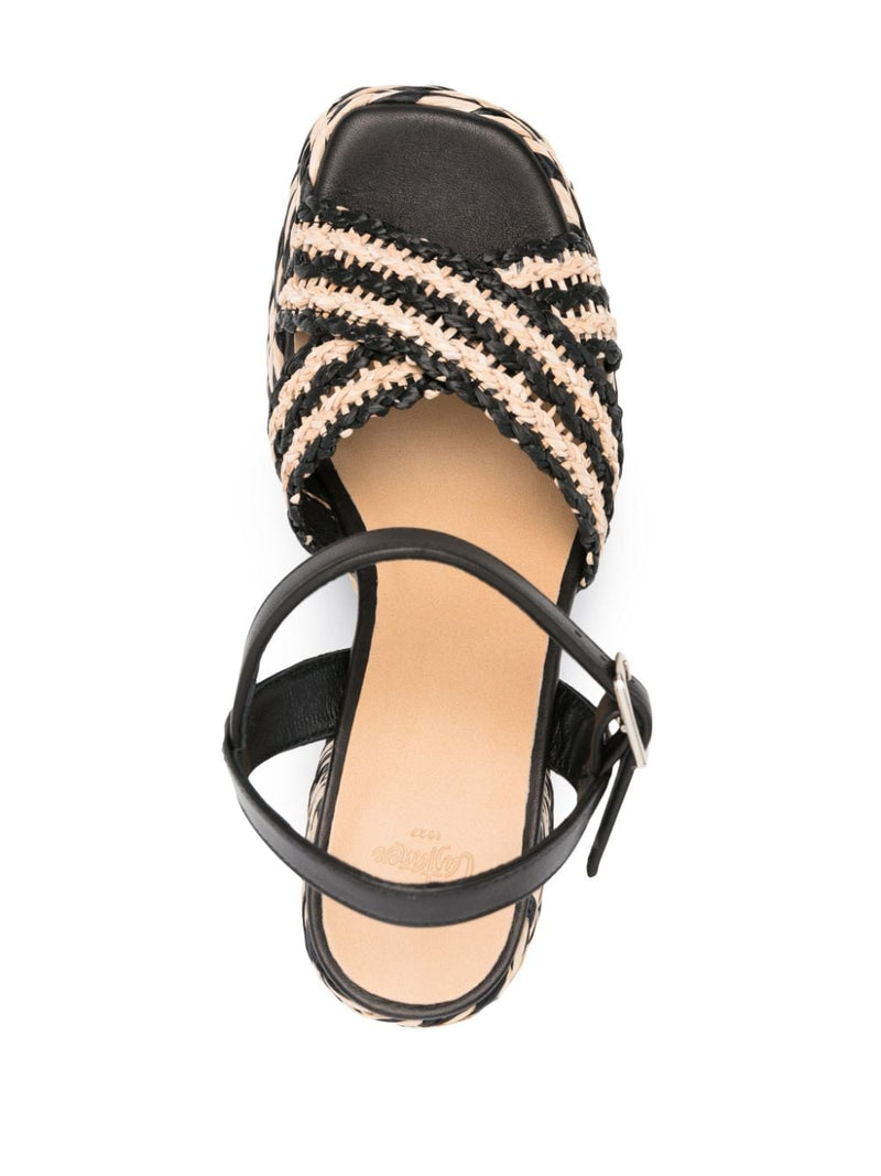 Castañer Vicen Raffia Heel Sandals | Urbalenti™ NYC