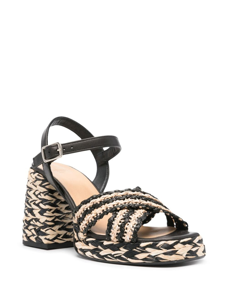 Castañer Vicen Raffia Heel Sandals | Urbalenti™ NYC