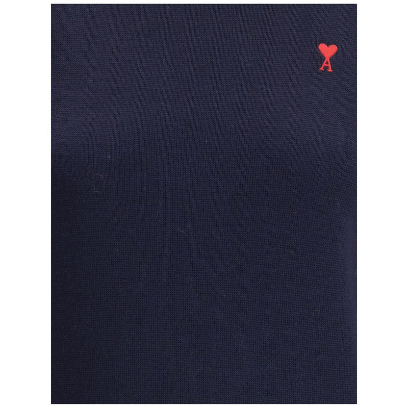 Ami Paris Blue Merino Wool Turtleneck