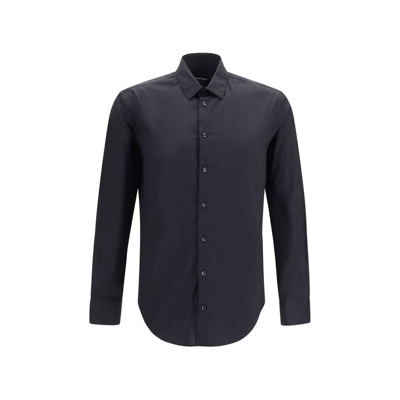 Giorgio Armani Black Cotton Dress Shirt