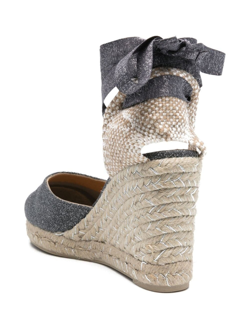 Castañer Carina 90mm Wedge Espadrilles - Leather - Style NA80324289 | Ur... | Urbalenti™ NYC