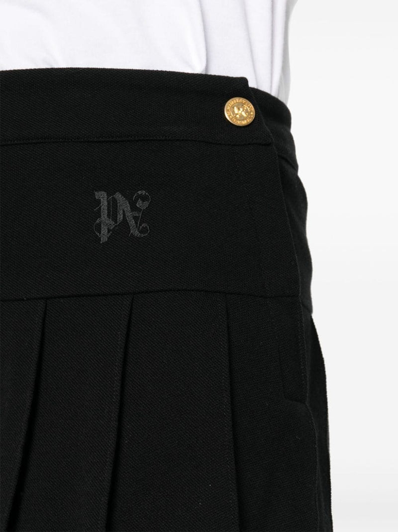 Palm Angels Monogram pleated skirt | Urbalenti™ NYC