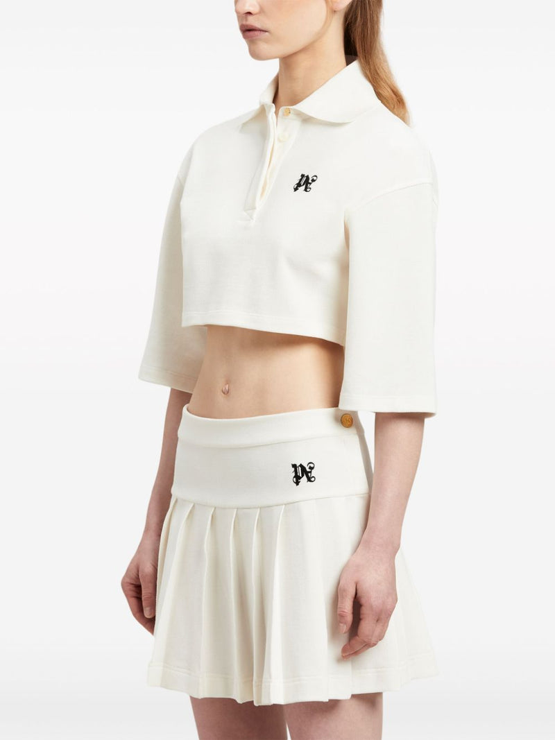 Palm Angels Monogram cropped polo shirt | Urbalenti™ NYC
