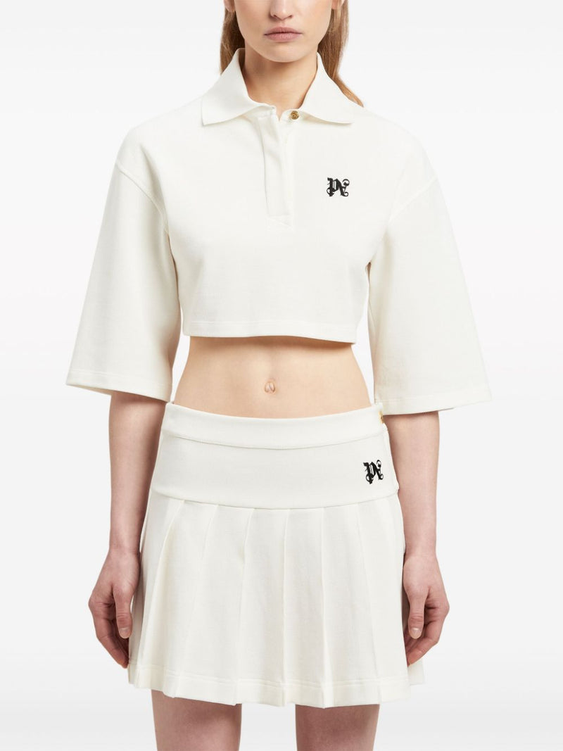 Palm Angels Monogram cropped polo shirt | Urbalenti™ NYC