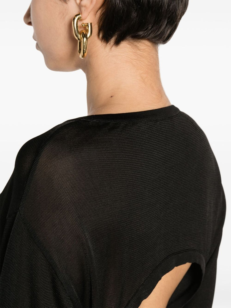 Saint Laurent open-back knitted dress | Urbalenti™ NYC