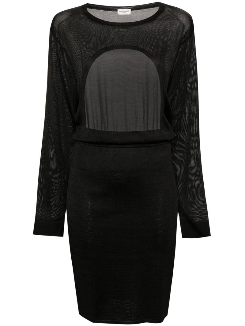 Saint Laurent open-back knitted dress | Urbalenti™ NYC