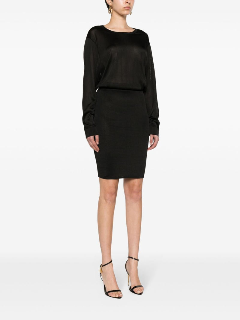 Saint Laurent open-back knitted dress | Urbalenti™ NYC