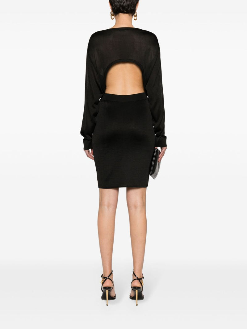 Saint Laurent open-back knitted dress | Urbalenti™ NYC