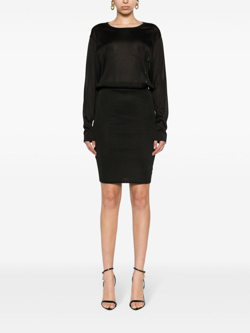 Saint Laurent open-back knitted dress | Urbalenti™ NYC