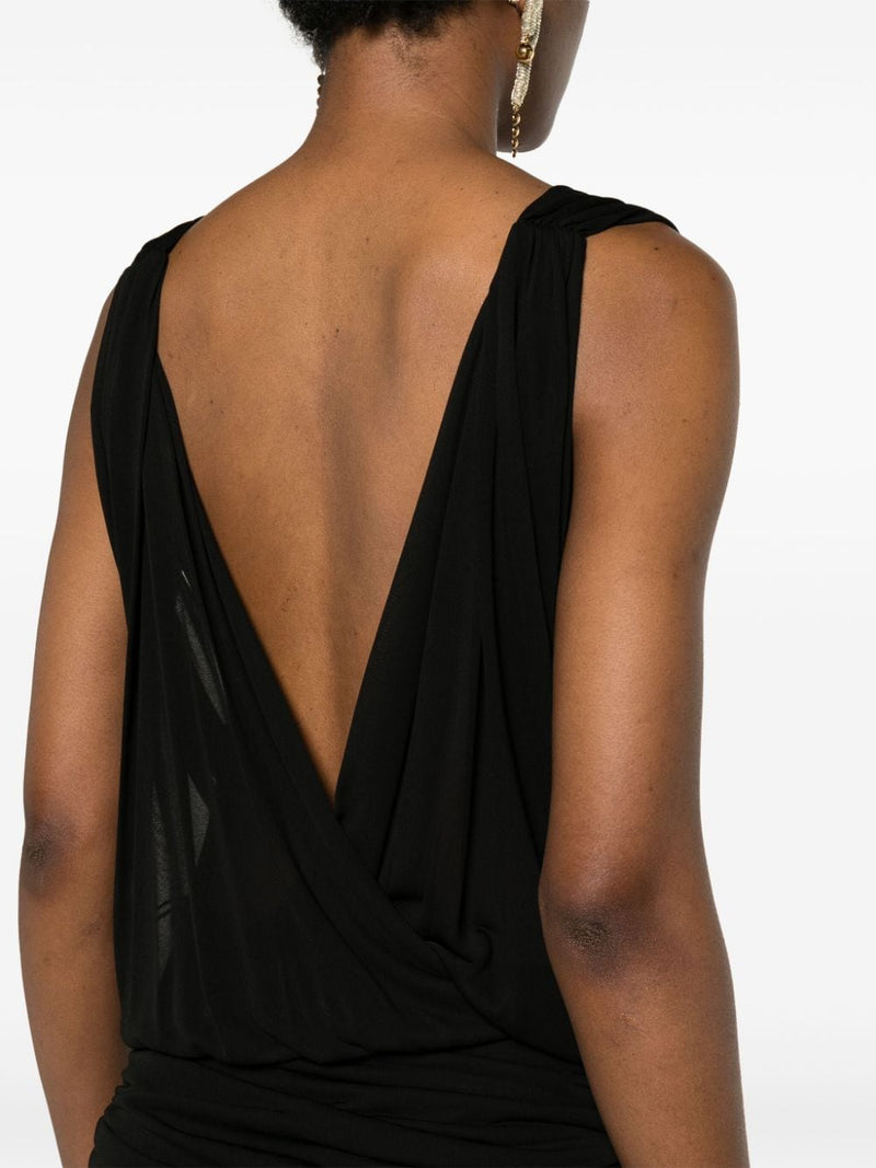 Saint Laurent V-necked mini dress | Urbalenti™ NYC