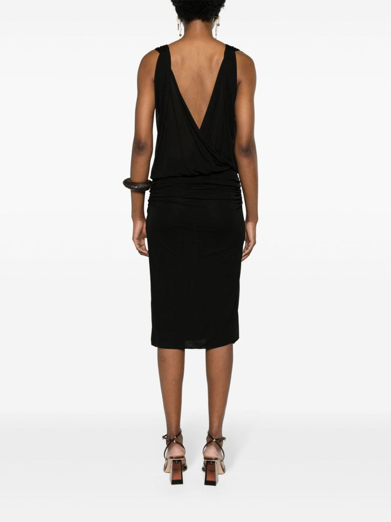 Saint Laurent V-necked mini dress | Urbalenti™ NYC