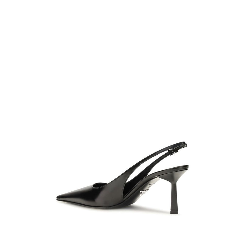 Prada Black Calf Leather Bos Taurus High Heel Pumps