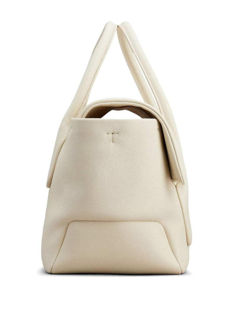 Back view of the stylish Tod's Di Leather Tote Bag, highlighting its sleek shape and premium Italian leather material. This essential accessory is designed for the modern woman, fitting into Women > Bags > Shopper for Spring - Summer 2024.