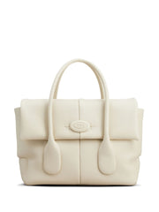 Front view of Tod's Di Leather Tote Bag crafted from premium Italian leather, showcasing the elegant design and signature detailing by Tod's. Perfect for women seeking a sophisticated shopper bag for Spring - Summer 2024. Ideal for women who love stylish accessories, included in Women > Bags > Shopper category.