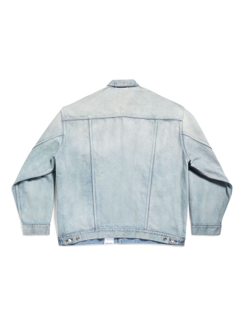 Balenciaga Denim jacket with flap pockets and drop shoulder |... | Urbalenti™ NYC