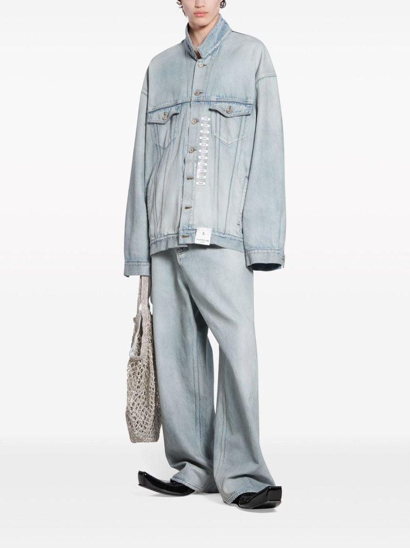Balenciaga Denim jacket with flap pockets and drop shoulder |... | Urbalenti™ NYC
