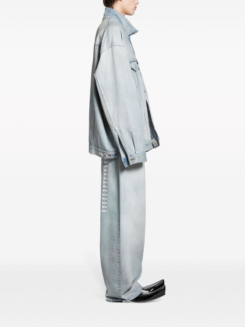 Balenciaga Denim jacket with flap pockets and drop shoulder |... | Urbalenti™ NYC