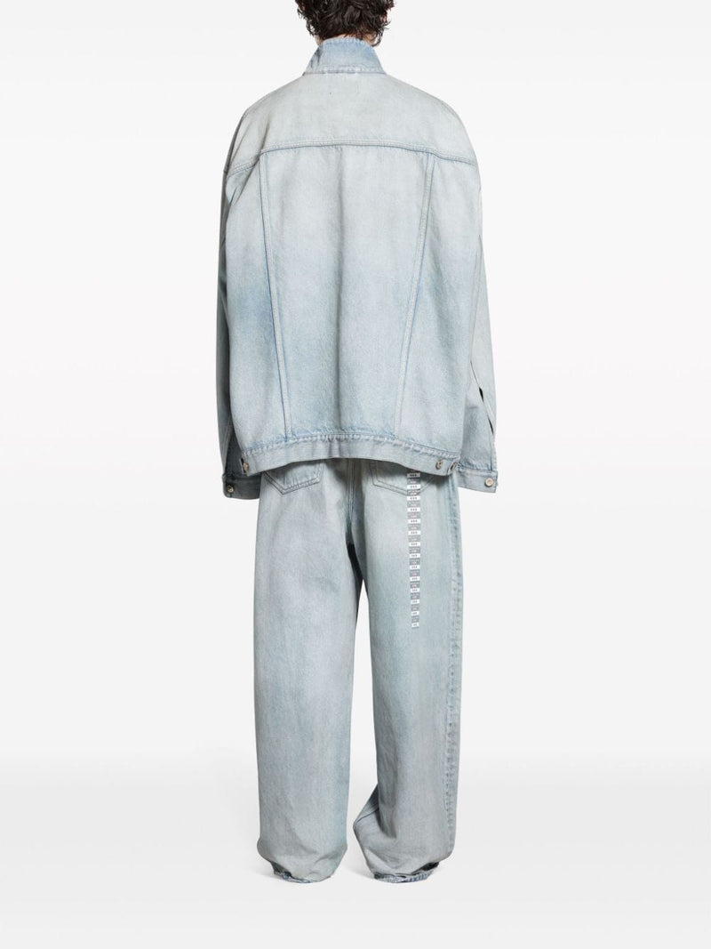 Balenciaga Denim jacket with flap pockets and drop shoulder |... | Urbalenti™ NYC