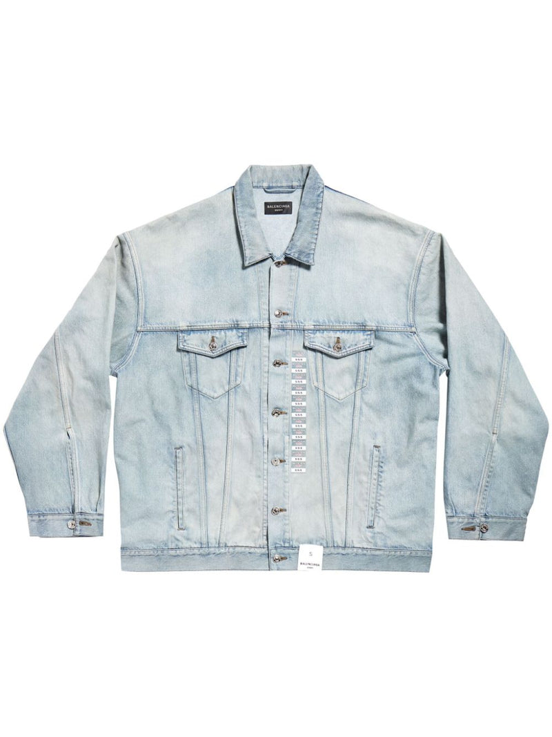 Balenciaga Denim jacket with flap pockets and drop shoulder |... | Urbalenti™ NYC