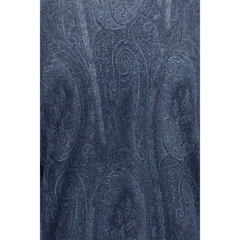 Etro Blue Silk Turtleneck