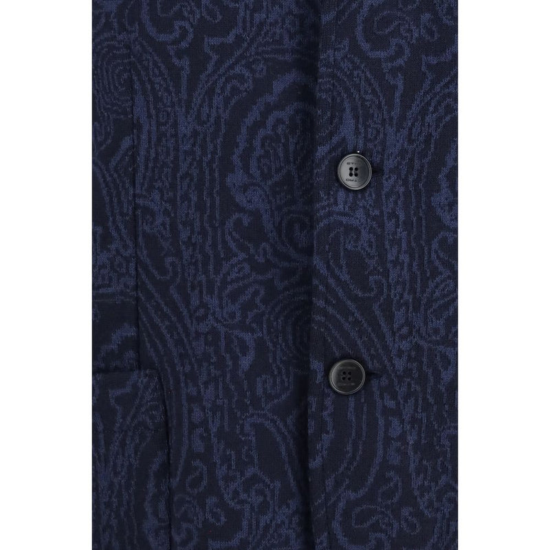 Etro Blue Wool Oves Aries Jacket