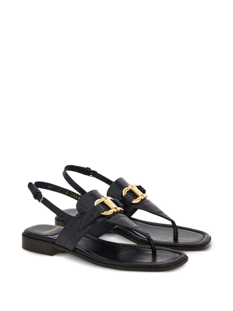 Ferragamo Gancini-buckle Leather Sandals | Urbalenti™ NYC