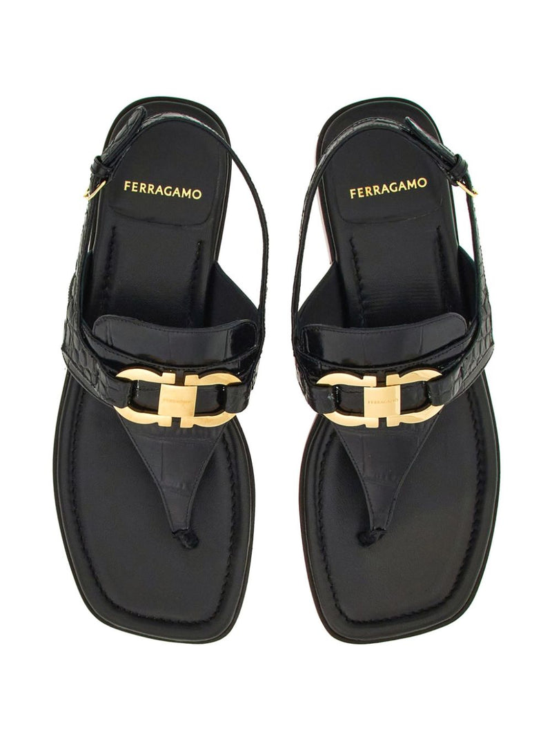 Ferragamo Gancini-buckle Leather Sandals | Urbalenti™ NYC