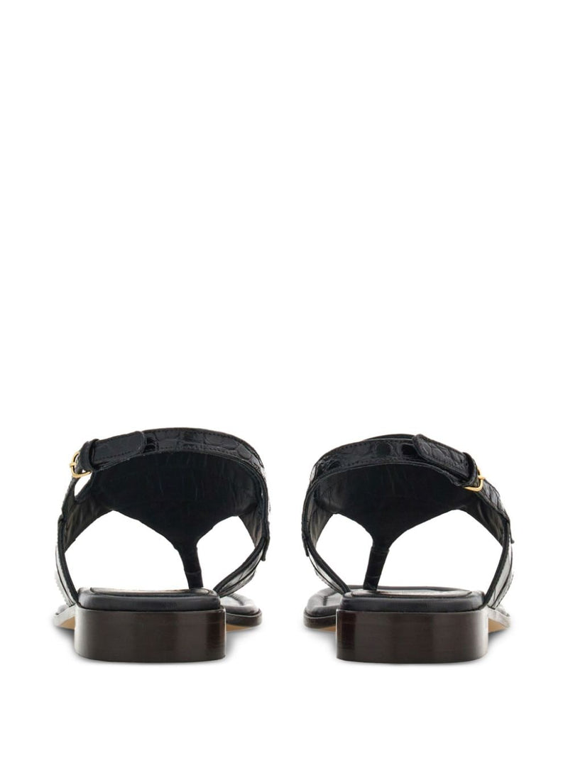 Ferragamo Gancini-buckle Leather Sandals | Urbalenti™ NYC