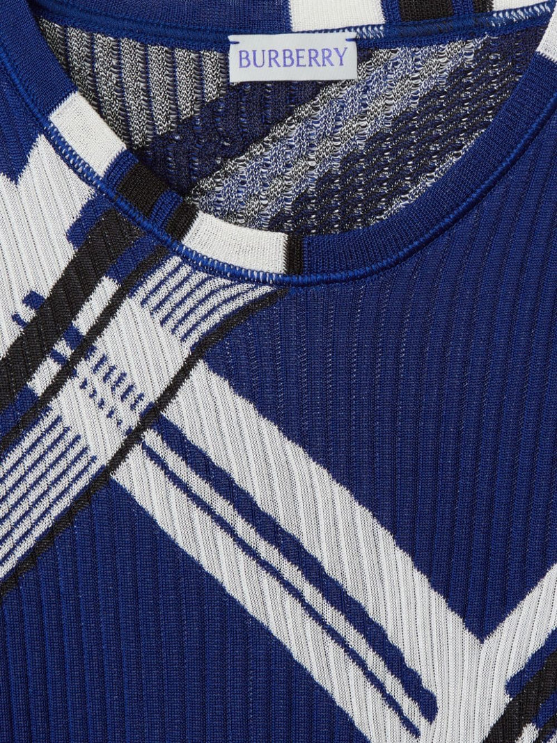 Burberry check-print silk dress | Urbalenti™ NYC