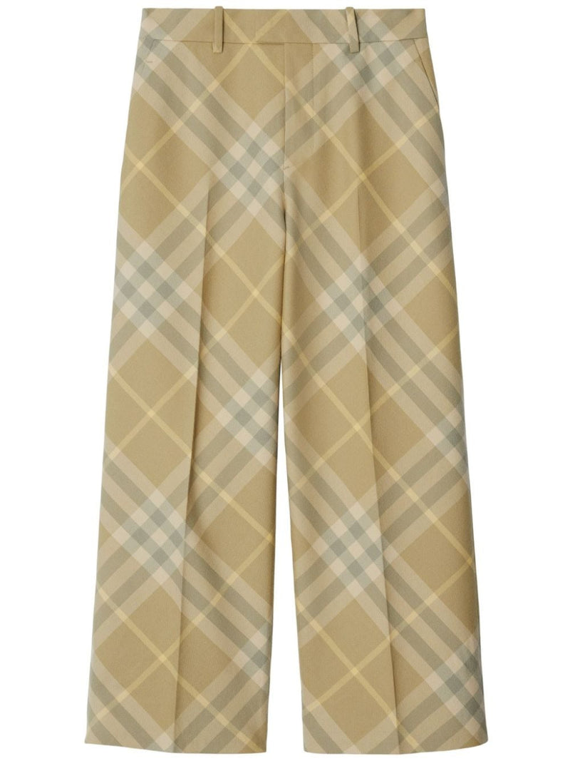 Burberry check-print tailored wool trousers | Urbalenti™ NYC