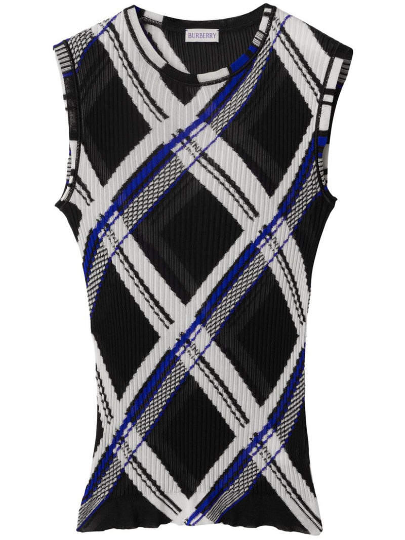 Burberry checked silk top | Urbalenti™ NYC