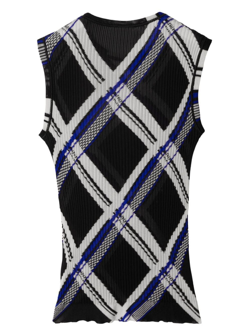 Burberry checked silk top | Urbalenti™ NYC