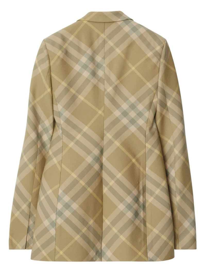 Burberry checked tailored single-breasted blazer | Urbalenti™ NYC
