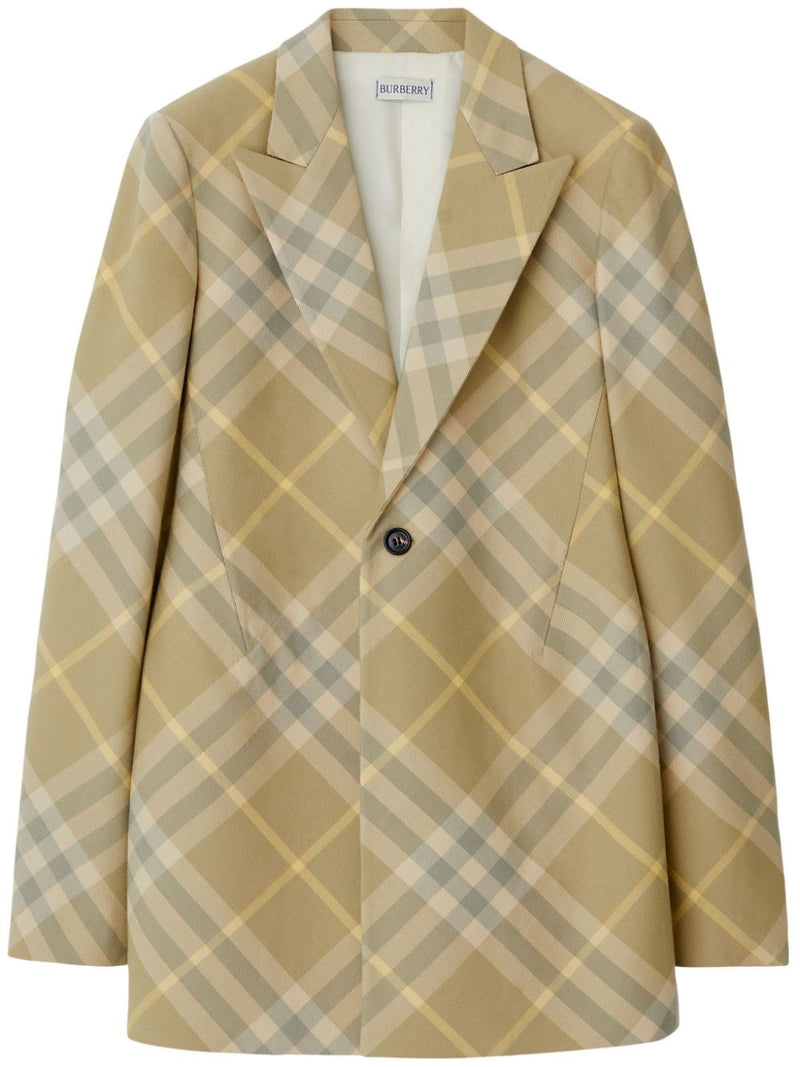 Burberry checked tailored single-breasted blazer | Urbalenti™ NYC