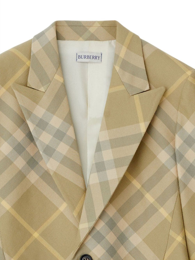 Burberry checked tailored single-breasted blazer | Urbalenti™ NYC