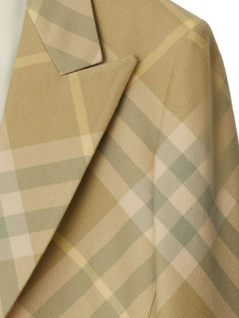 Burberry checked tailored single-breasted blazer | Urbalenti™ NYC