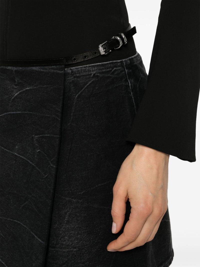 Givenchy VoYou denim mini skirt | Urbalenti™ NYC