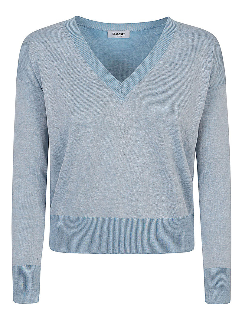 Base Base Cotton blend v-neck sweater