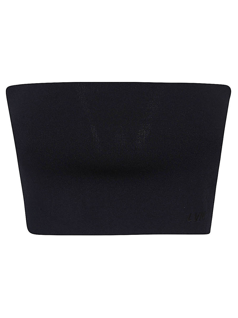 Liviana Conti Liviana Conti Blue bandeau top with tone-on-tone logo Bandeau top