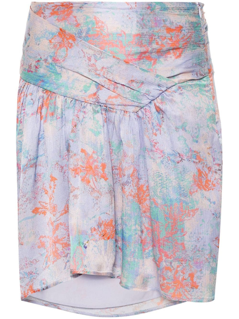 Iro Iro Floral print silk mini skirt