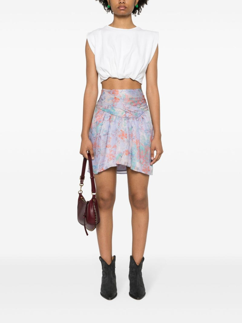 Iro Iro Floral print silk mini skirt