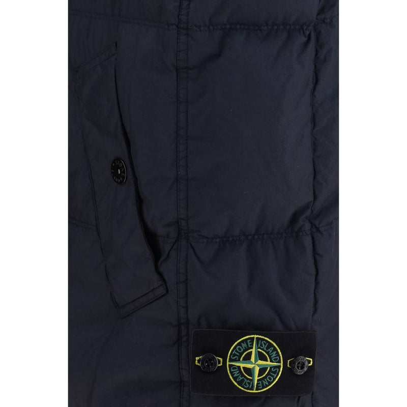 Stone Island Blue Goose Down Sleeveless Jacket
