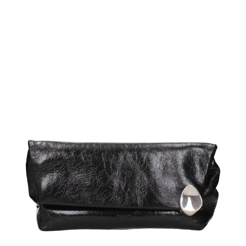 Jil Sander Black Leather Clutch Bag