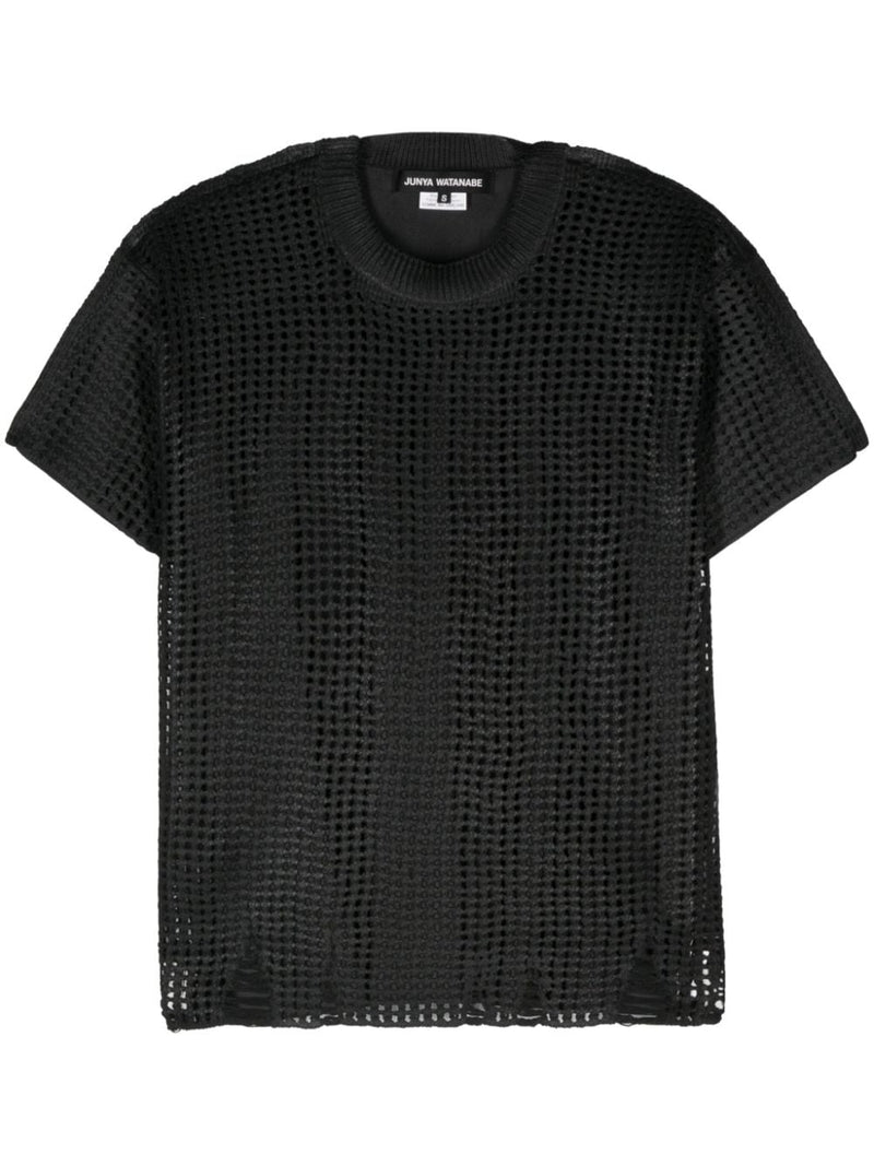 Junya Watanabe Junya Watanabe Open-knit crewneck t-shirt