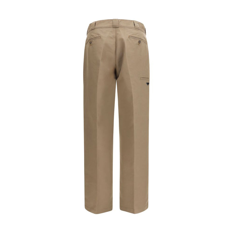 Prada Brown Cotton Casual Pants