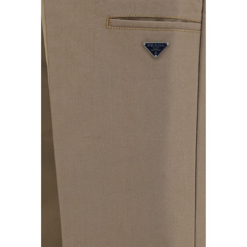 Prada Brown Cotton Casual Pants