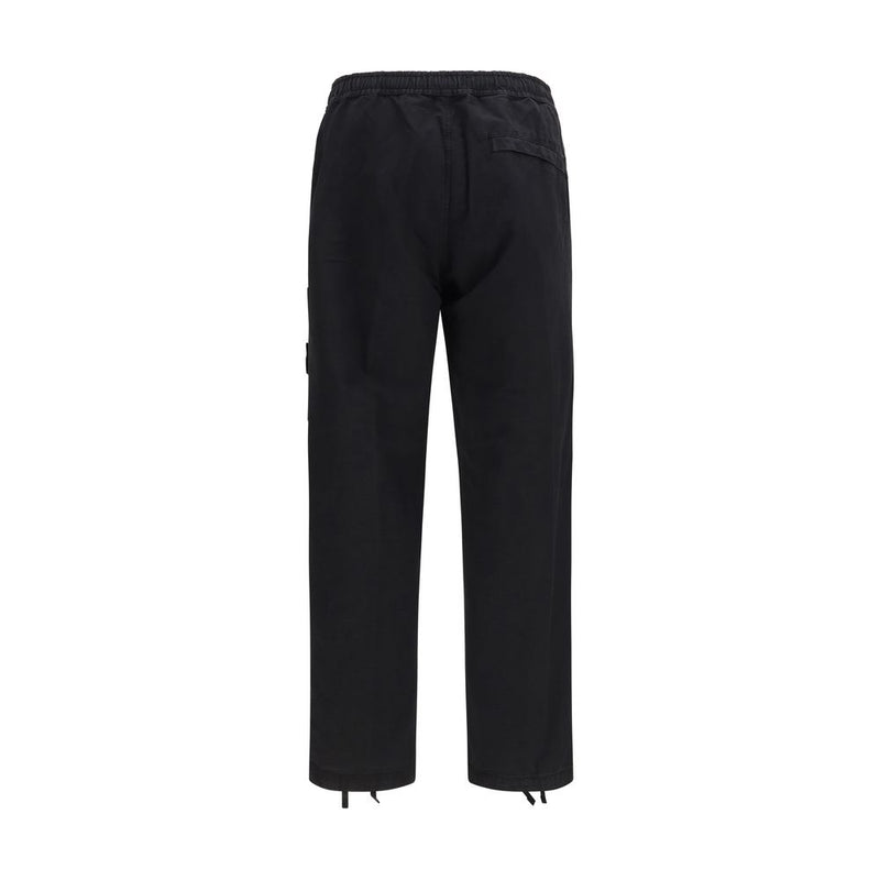 Stone Island Black Cotton Cargo Pants